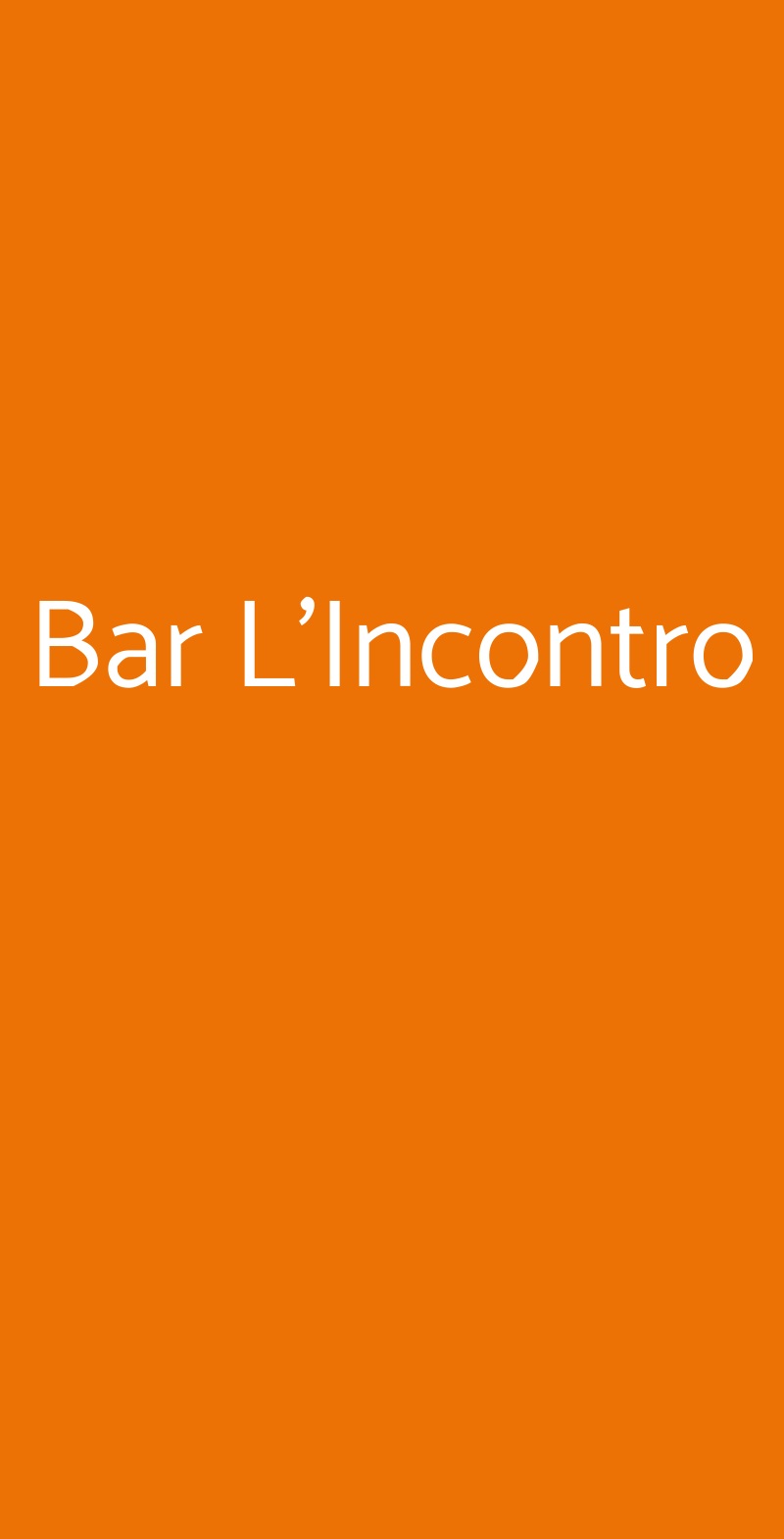Bar L'Incontro Milano menù 1 pagina