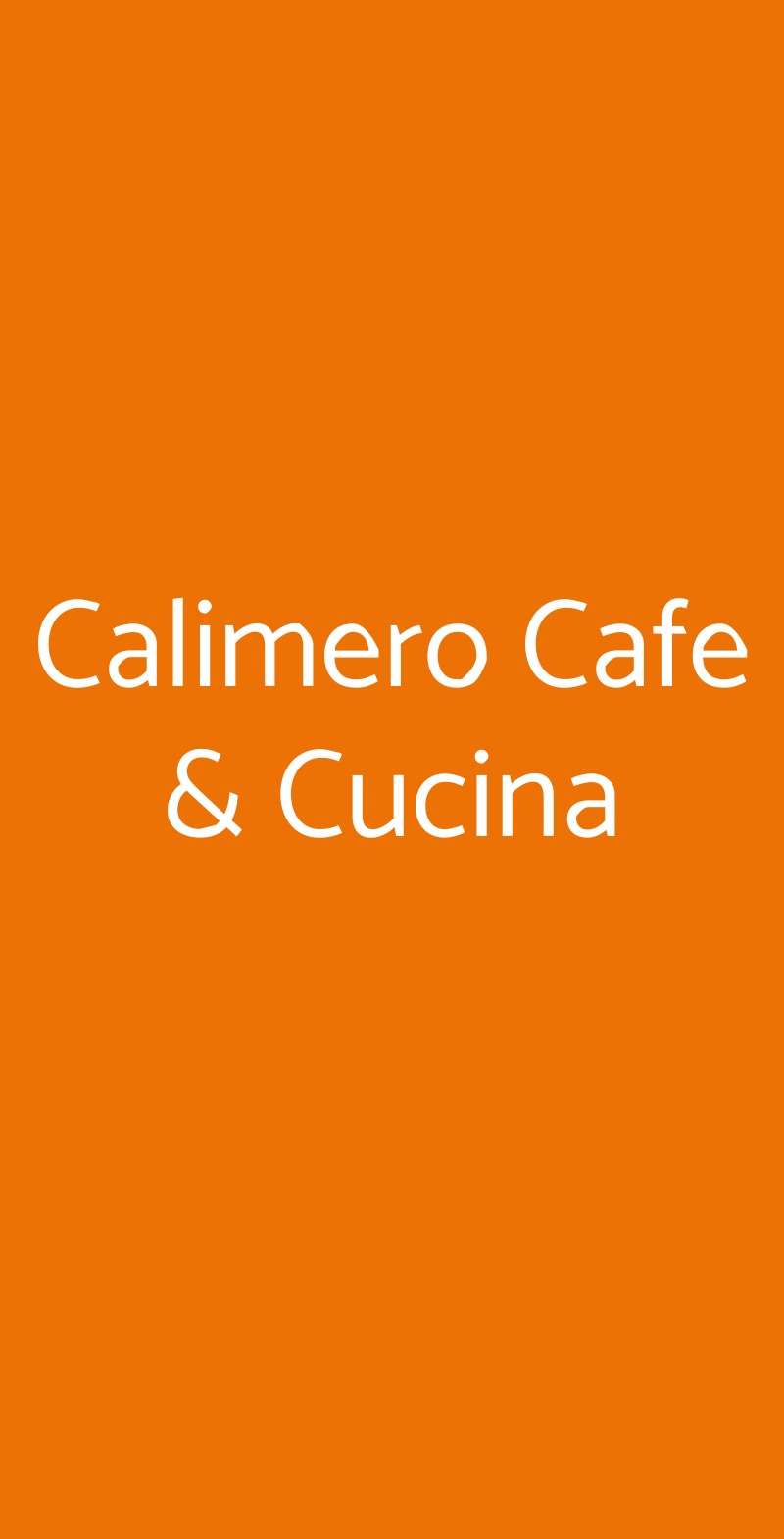 Calimero Cafe & Cucina Milano menù 1 pagina