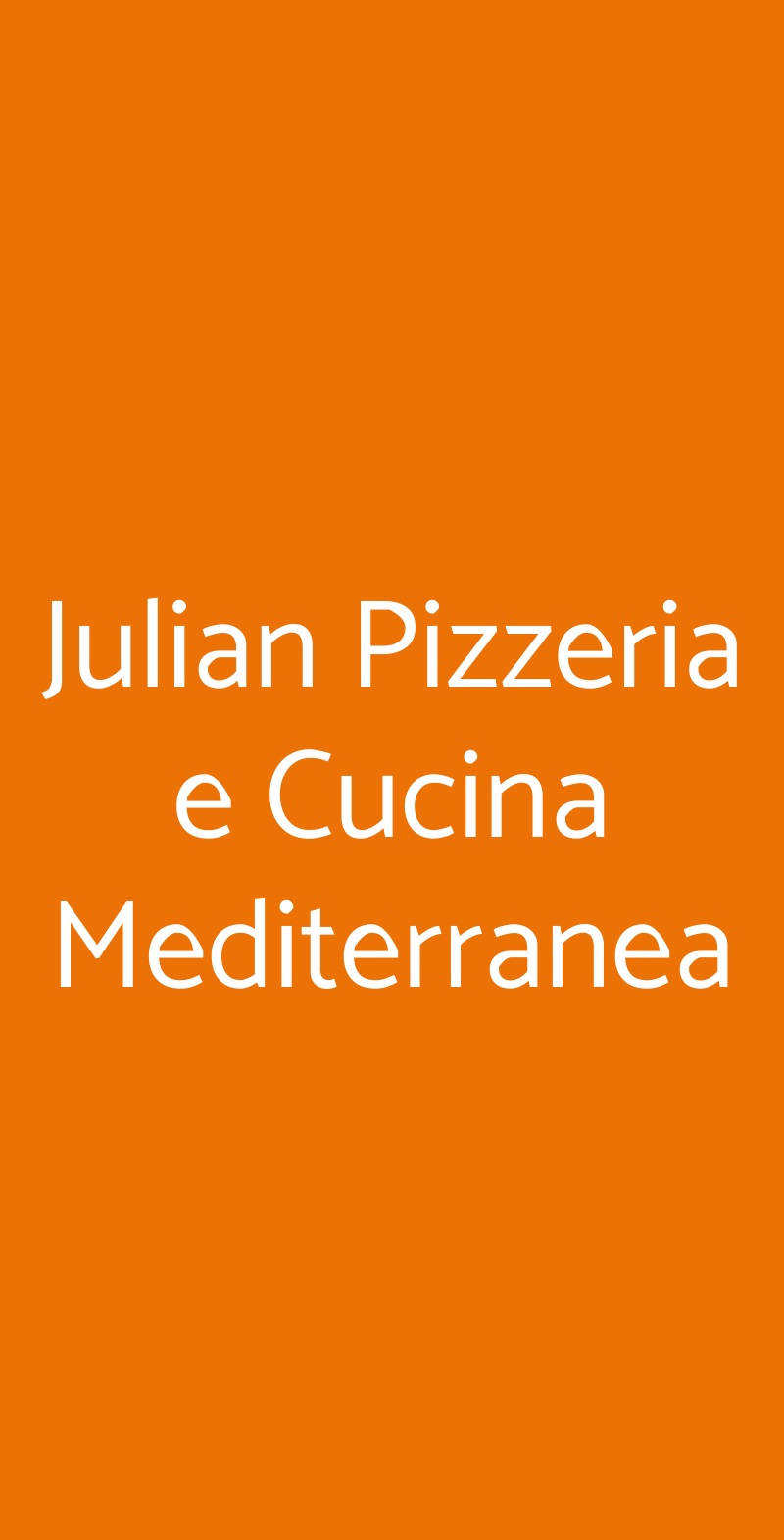 Julian Pizzeria e Cucina Mediterranea Milano menù 1 pagina