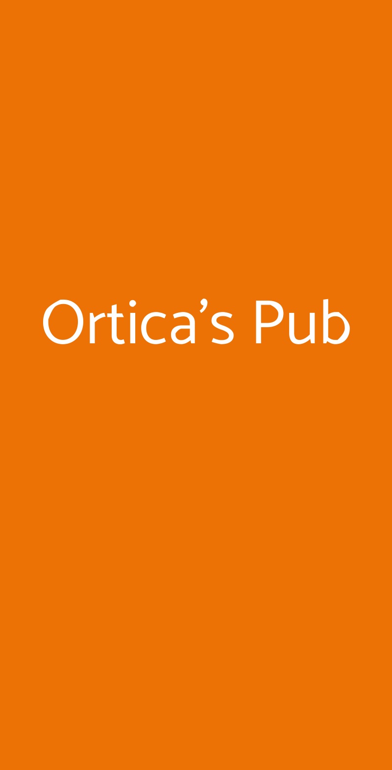Ortica's Pub Milano menù 1 pagina