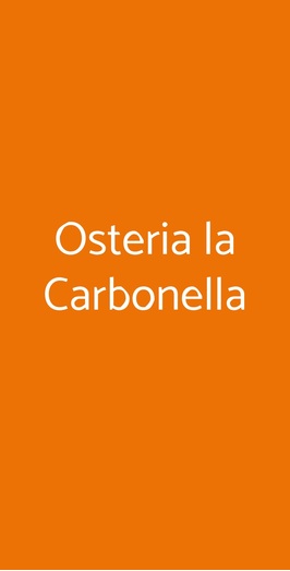 Osteria La Carbonella, Milano