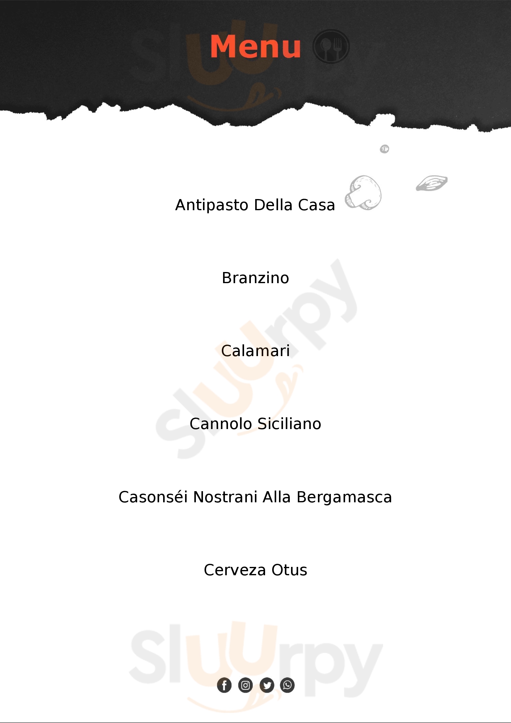 Osteria Del Gallo Bergamo menù 1 pagina