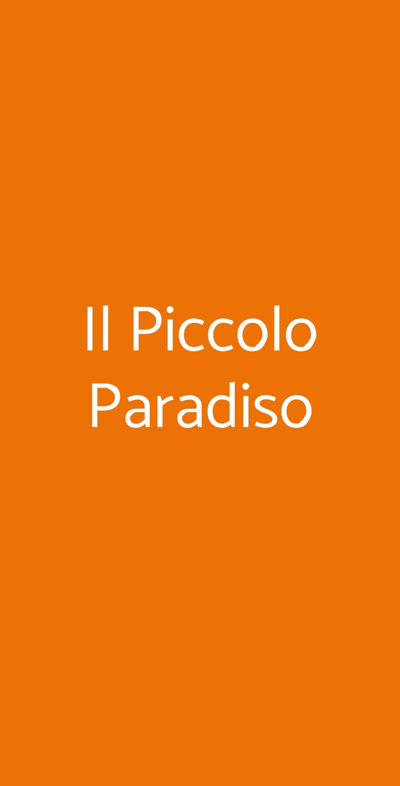 Il Piccolo Paradiso Milano menù 1 pagina