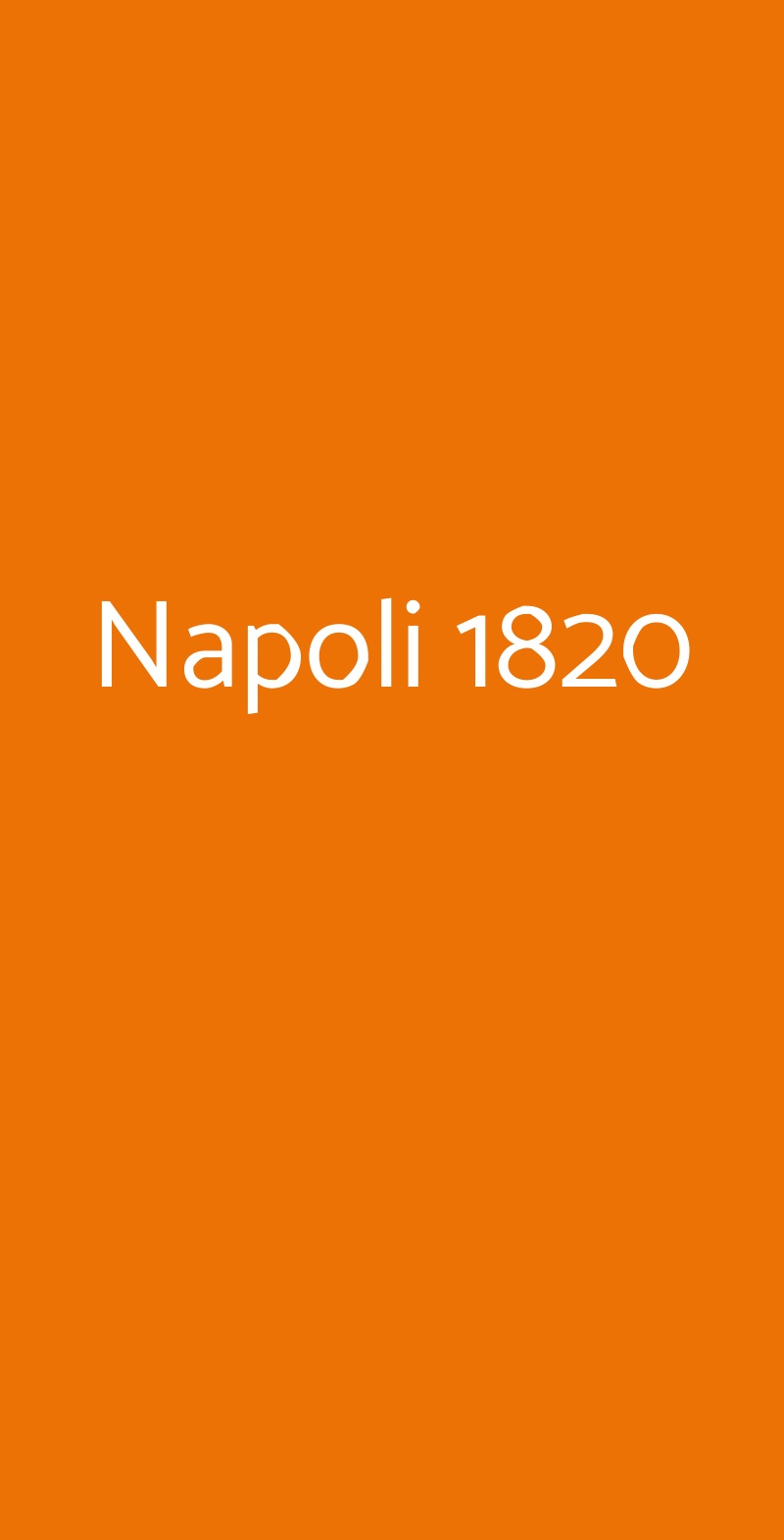 Napoli 1820 Milano menù 1 pagina