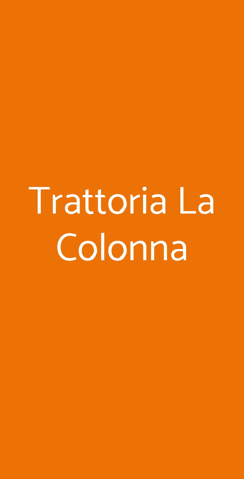 Trattoria La Colonna Milano menù 1 pagina