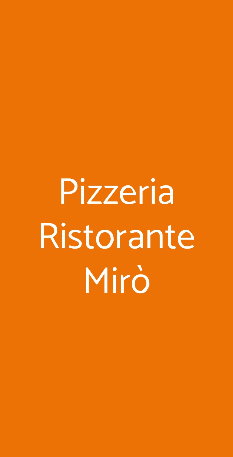 Pizzeria Ristorante Mirò Bresso menù 1 pagina