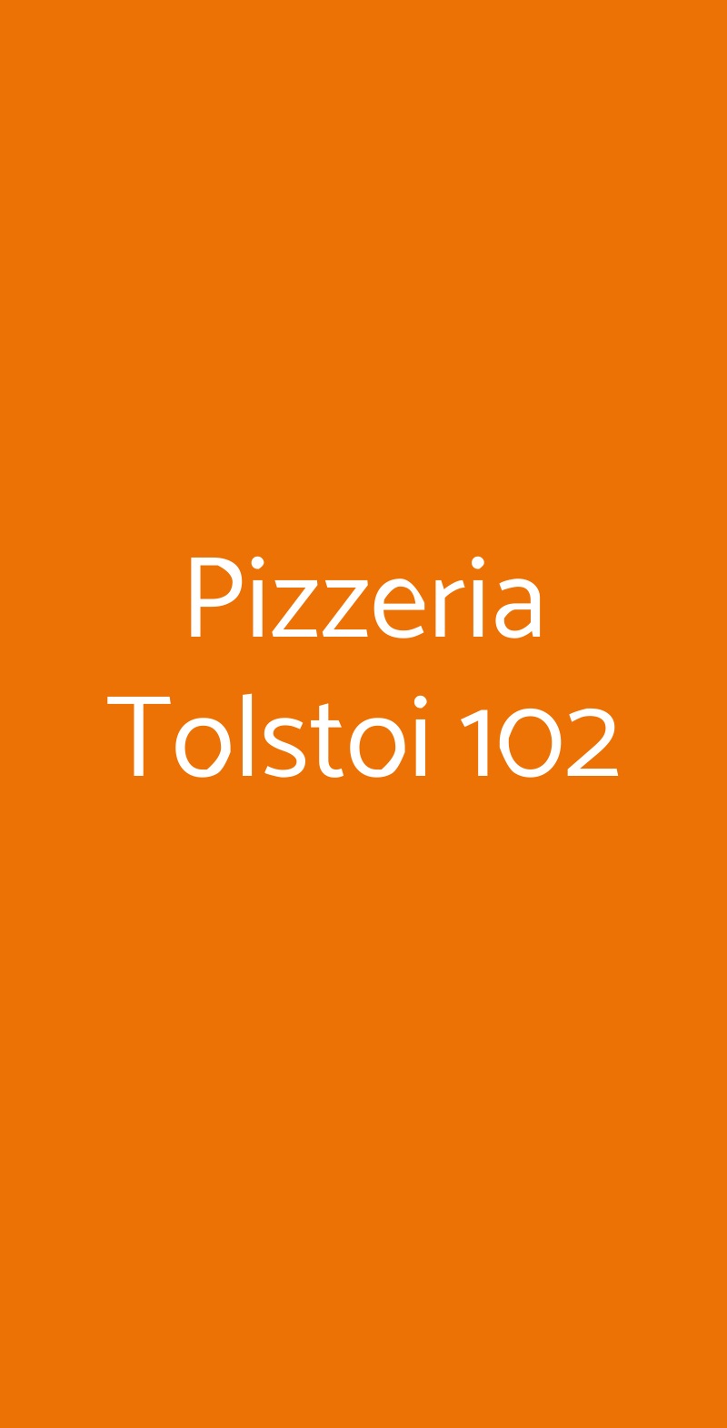 Pizzeria Tolstoi 102 Milano menù 1 pagina