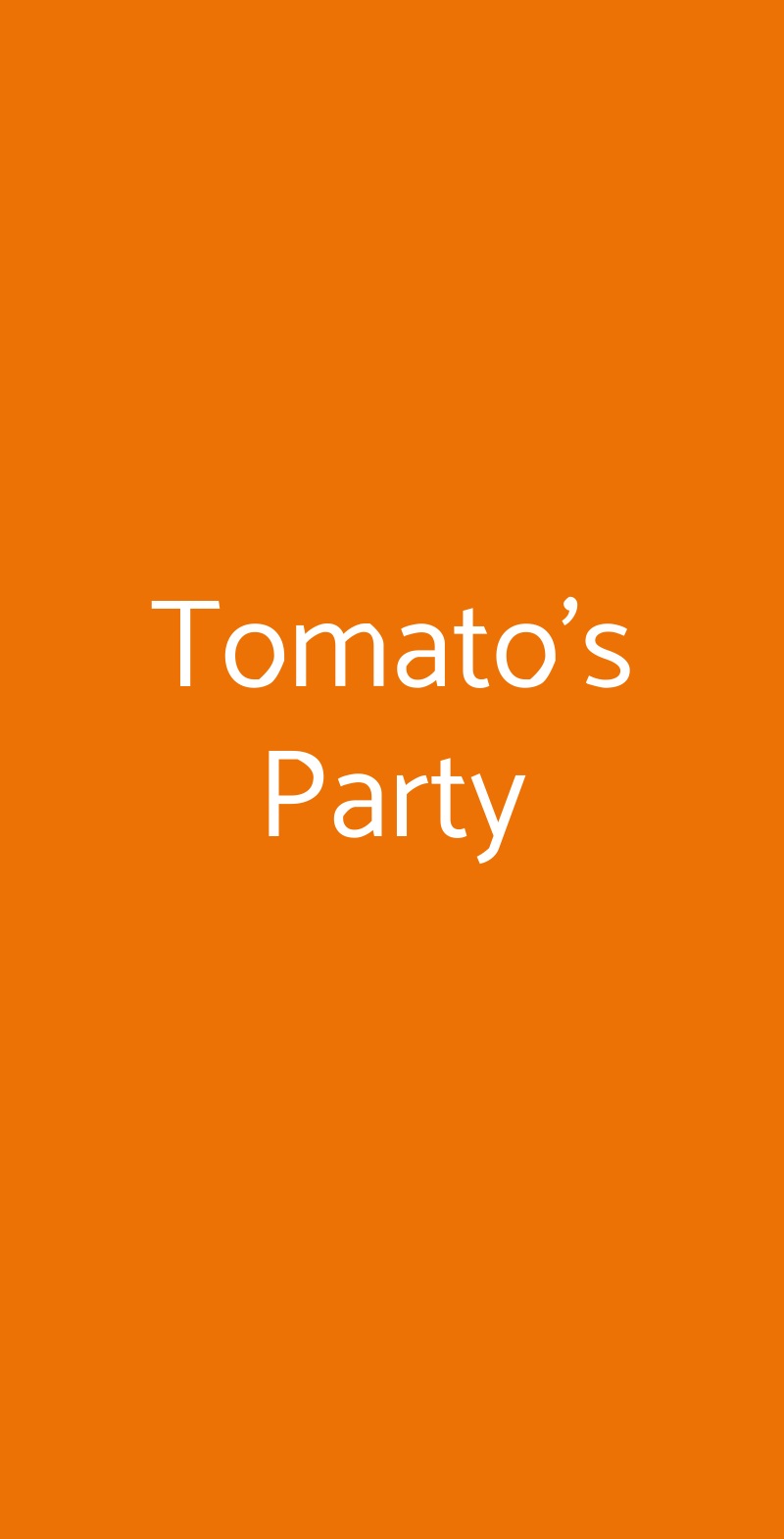 Tomato's Party Monza menù 1 pagina