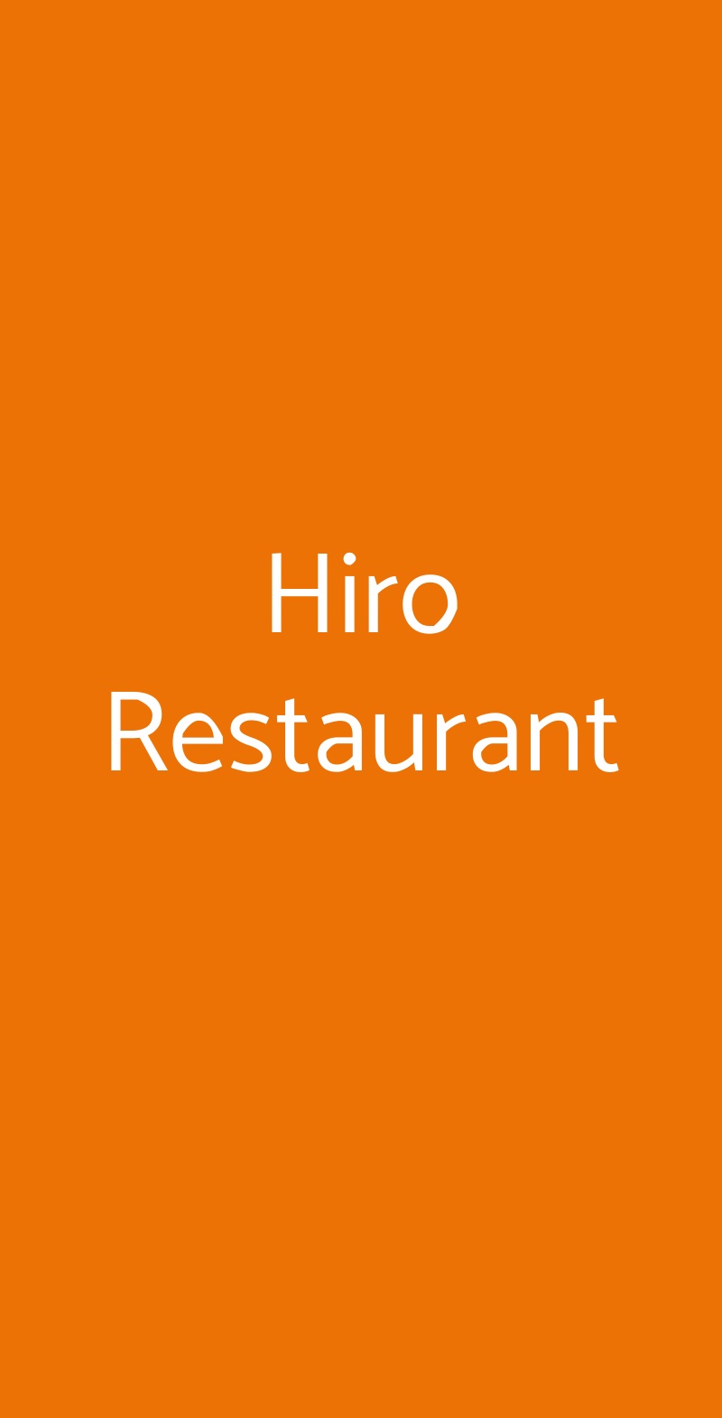 Hiro Restaurant Milano menù 1 pagina