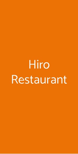 Hiro Restaurant, Milano
