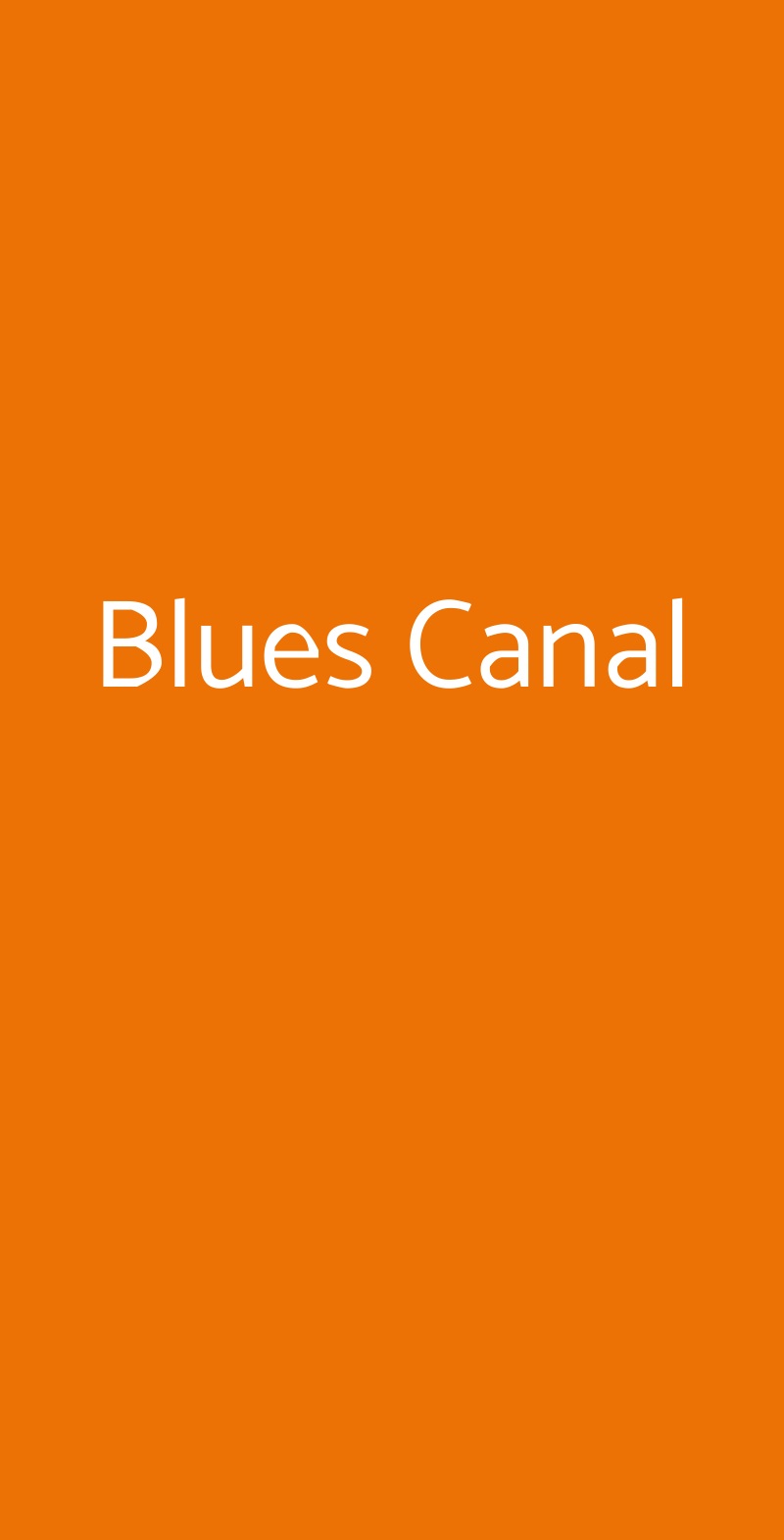 Blues Canal Milano menù 1 pagina