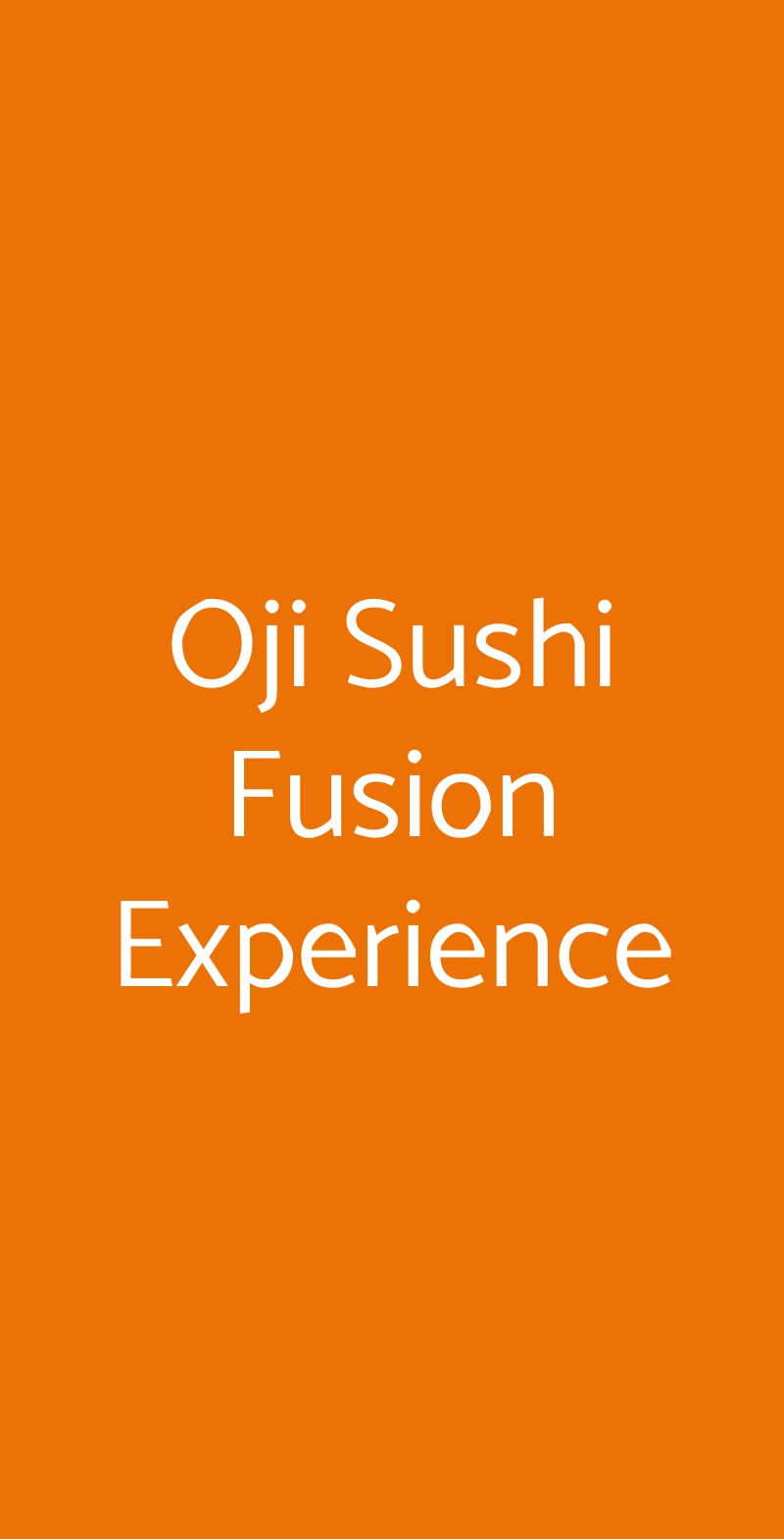Oji Sushi Fusion Experience Settimo Milanese menù 1 pagina