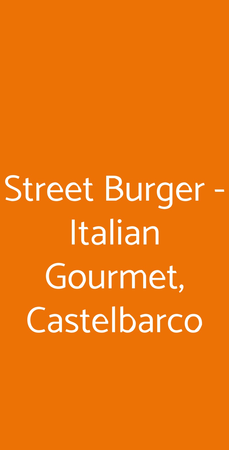 Street Burger - Italian Gourmet, Castelbarco Milano menù 1 pagina