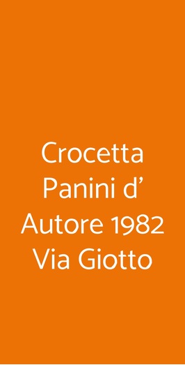 Crocetta Panini D' Autore 1982 Via Giotto, Milano