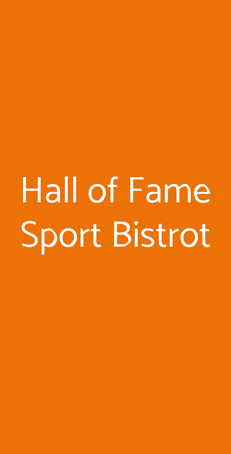 Hall of Fame Sport Bistrot Milano menù 1 pagina