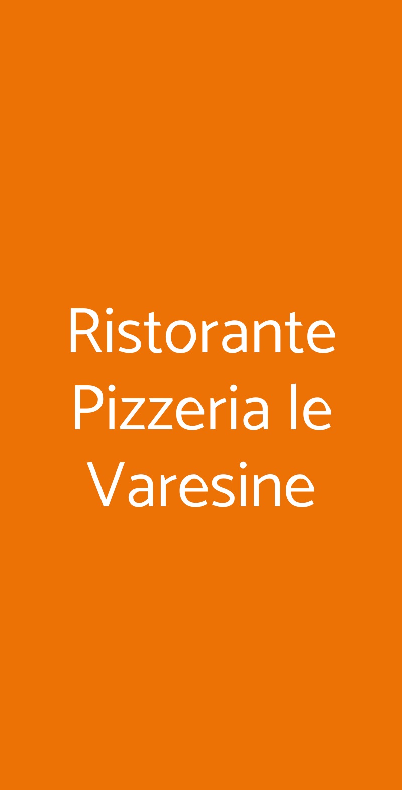 Ristorante Pizzeria le Varesine Milano menù 1 pagina