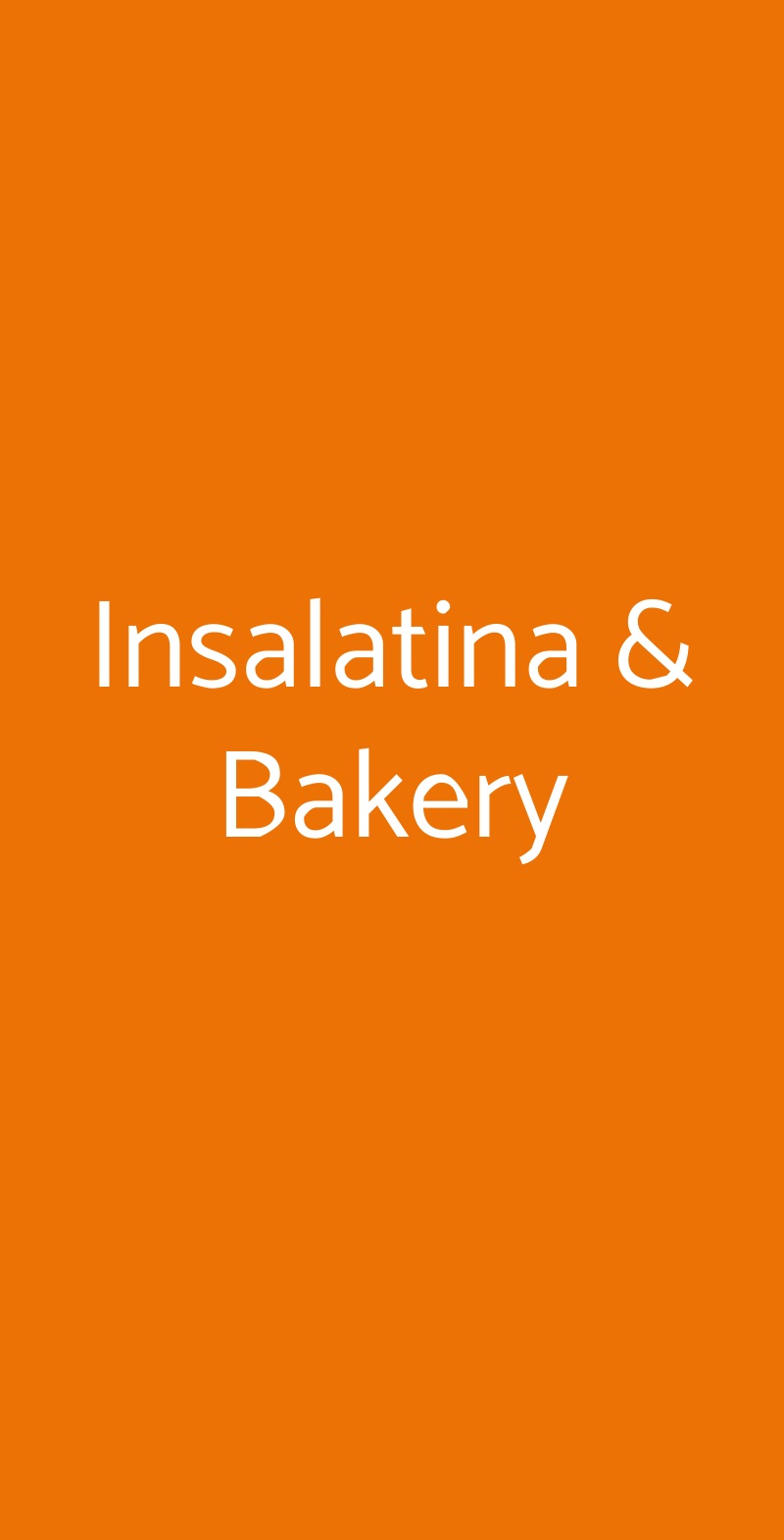 Insalatina & Bakery Milano menù 1 pagina