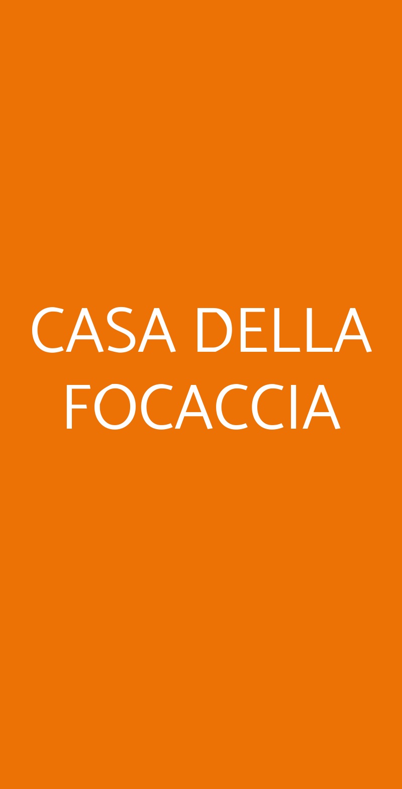 CASA DELLA FOCACCIA Milano menù 1 pagina