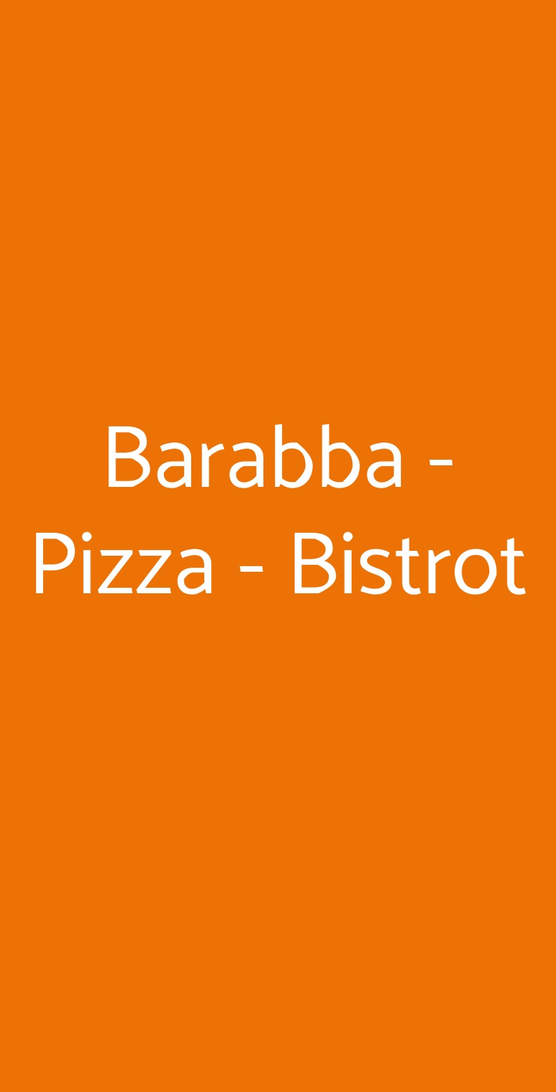 Barabba - Pizza - Bistrot Milano menù 1 pagina