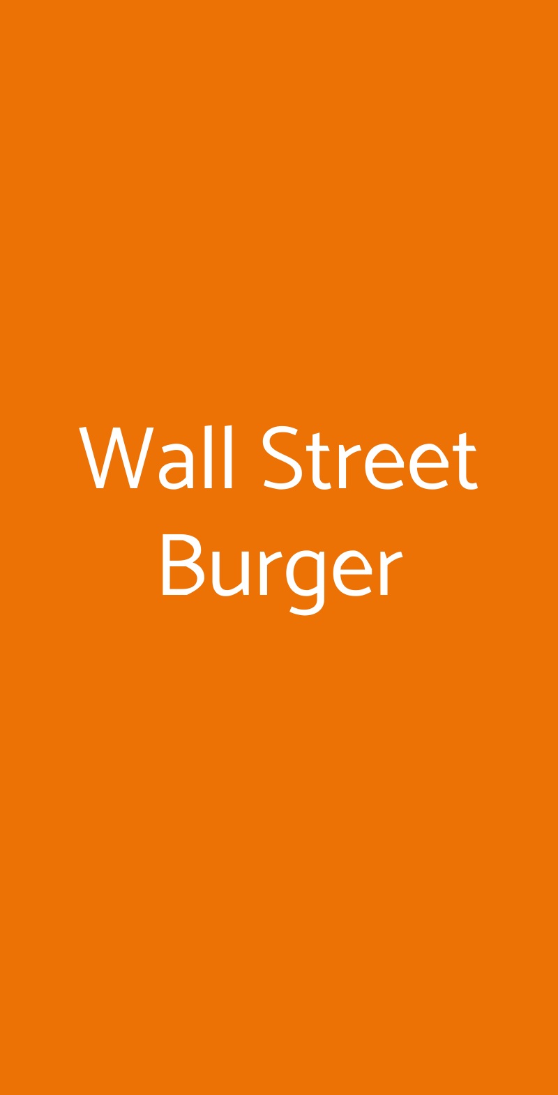 Wall Street Burger Milano menù 1 pagina