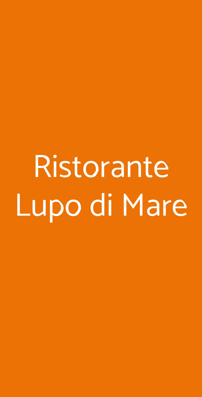 Ristorante Lupo di Mare Milano menù 1 pagina