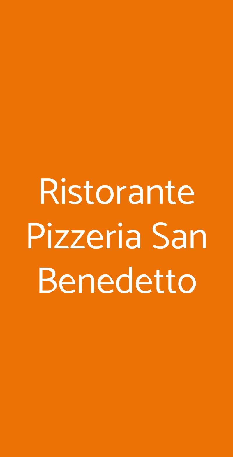 Ristorante Pizzeria San Benedetto Milano menù 1 pagina