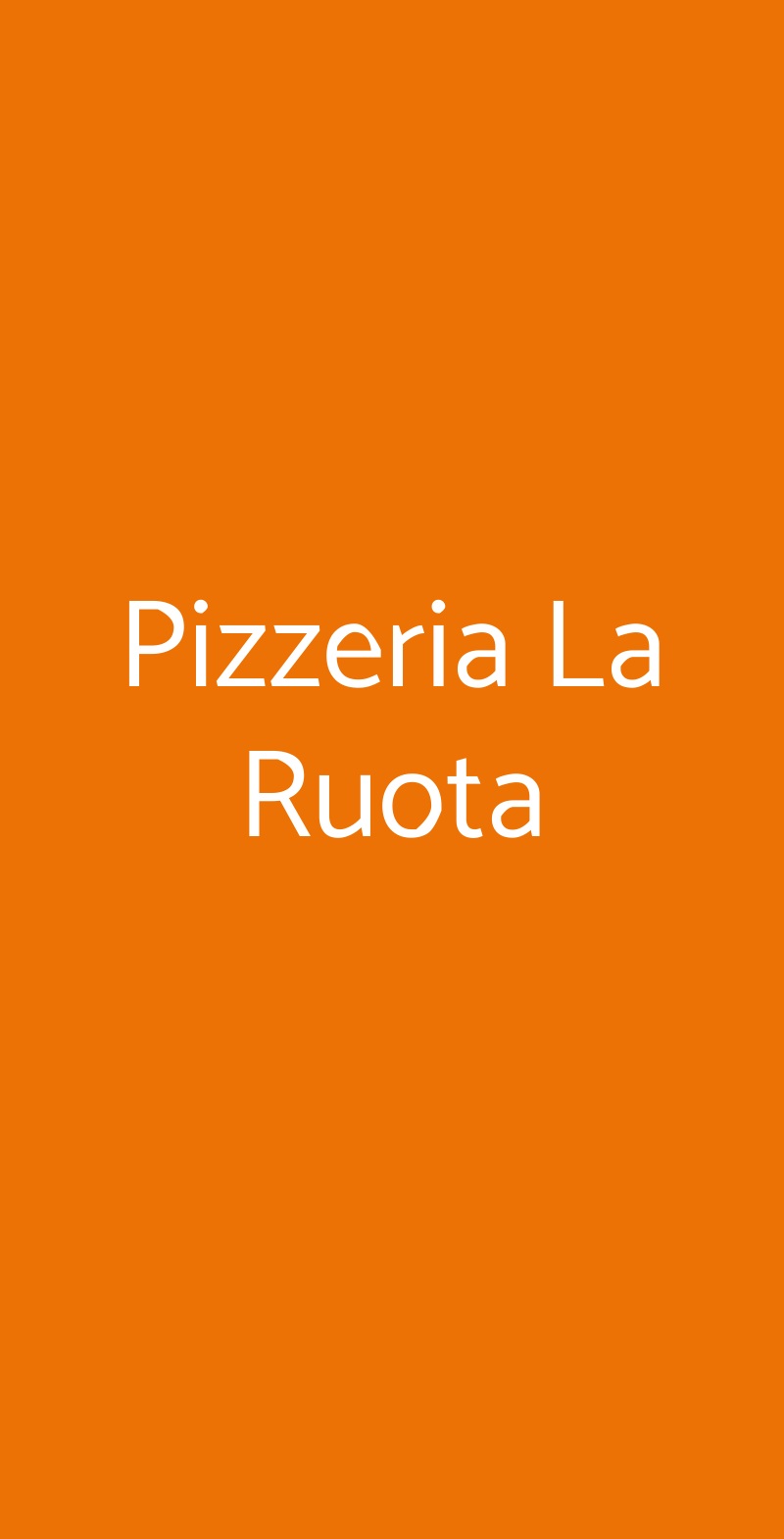 Pizzeria La Ruota Milano menù 1 pagina