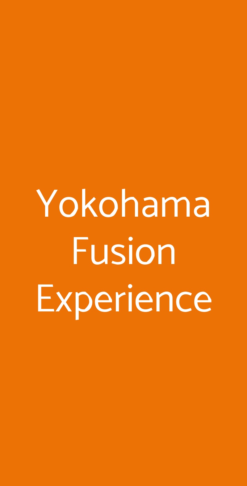 Yokohama Fusion Experience Milano menù 1 pagina