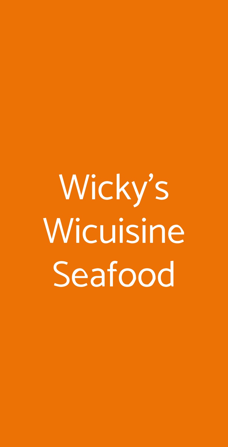 Wicky's Wicuisine Seafood Milano menù 1 pagina