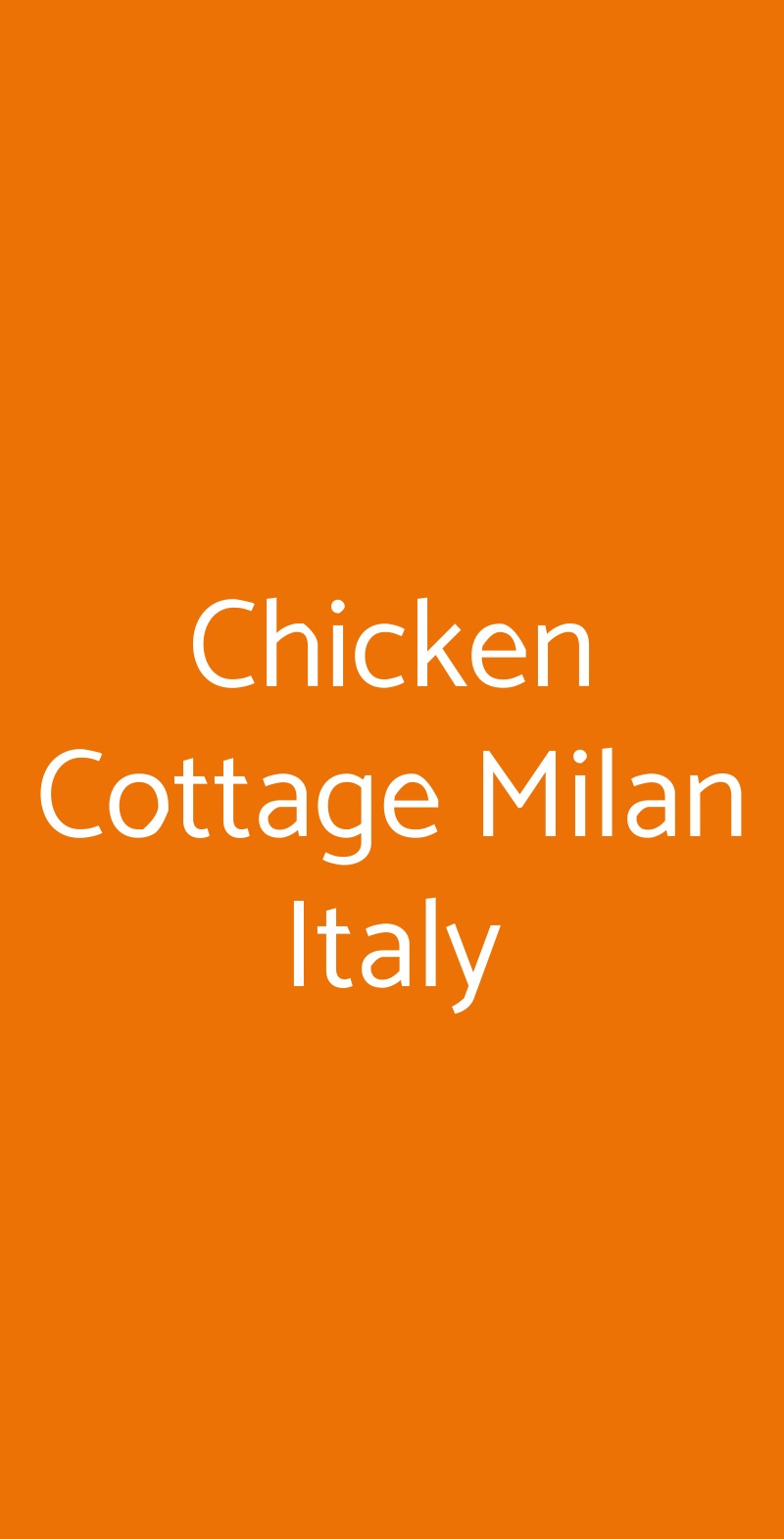 Chicken Cottage Milan Italy Milano menù 1 pagina