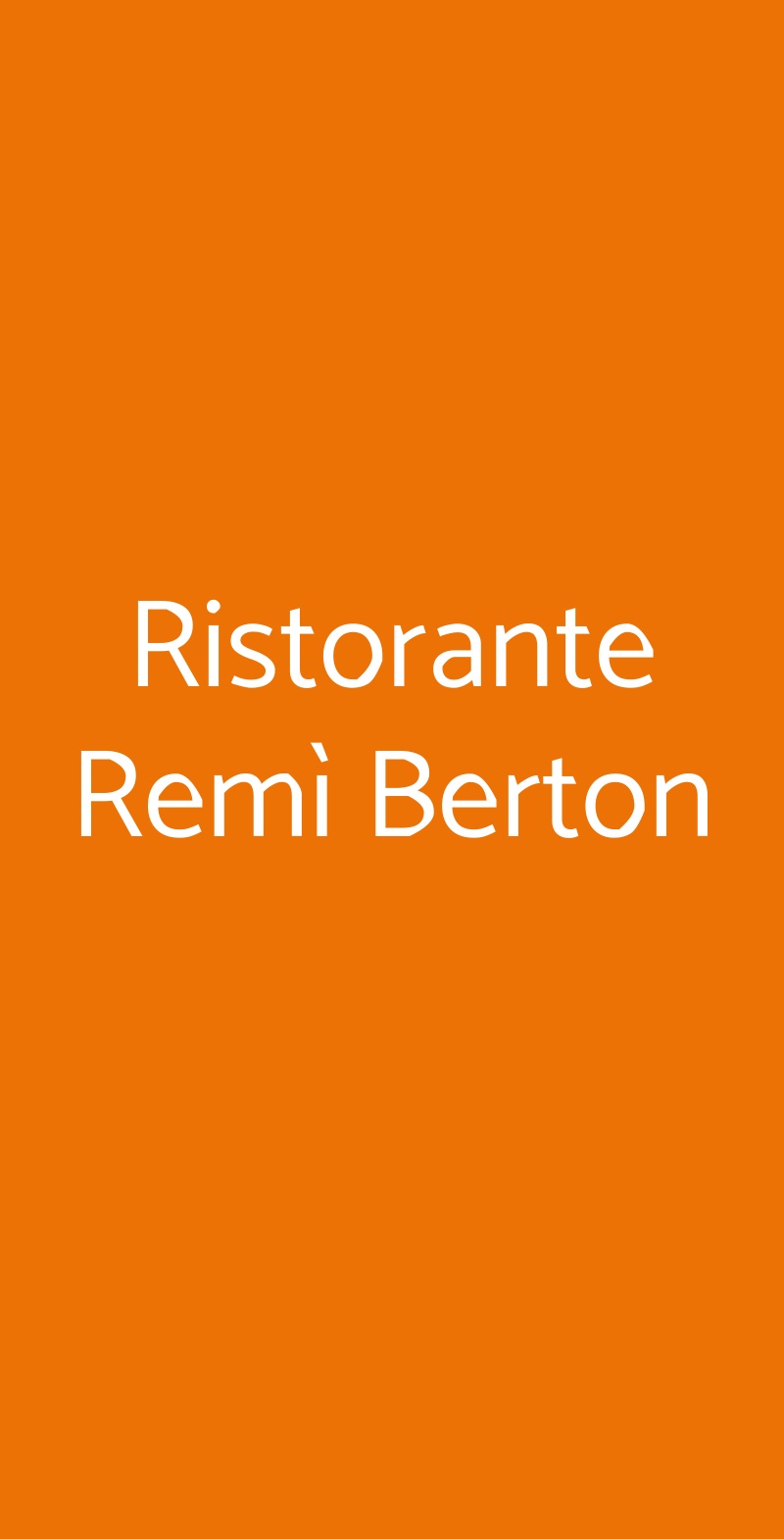 Ristorante Remì Berton Milano menù 1 pagina