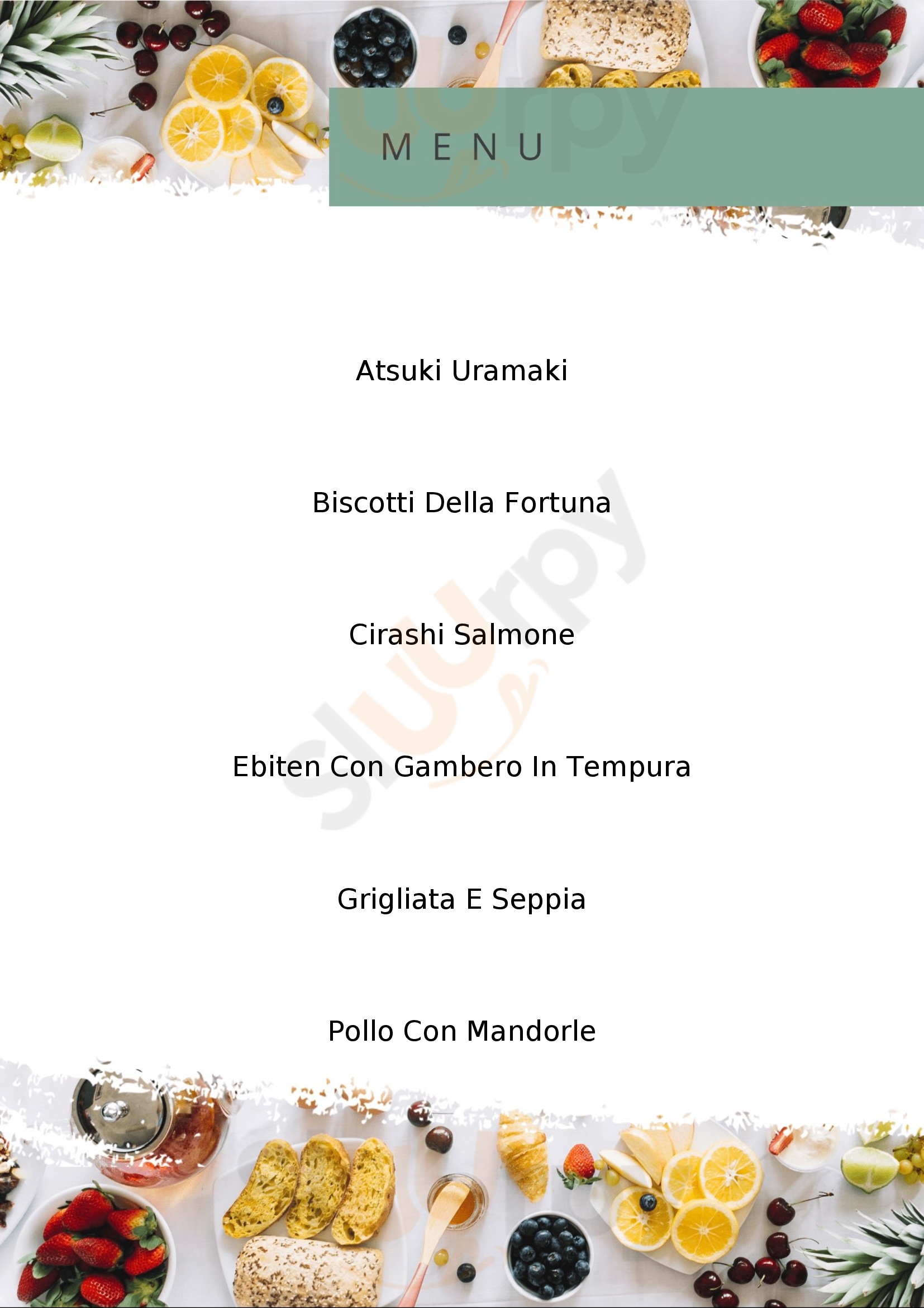 Suki Sushi Milano menù 1 pagina