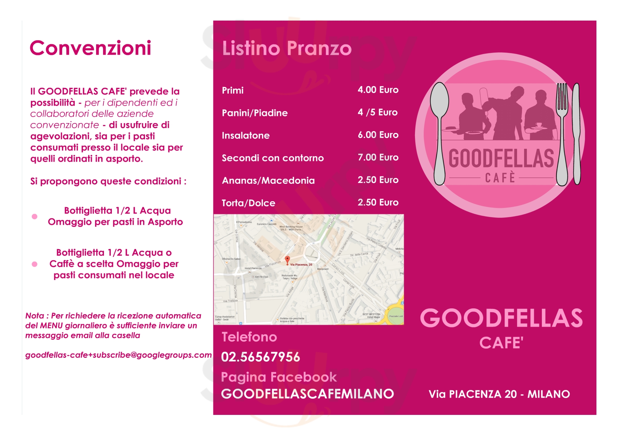 Goodfellas Cafè Milano menù 1 pagina