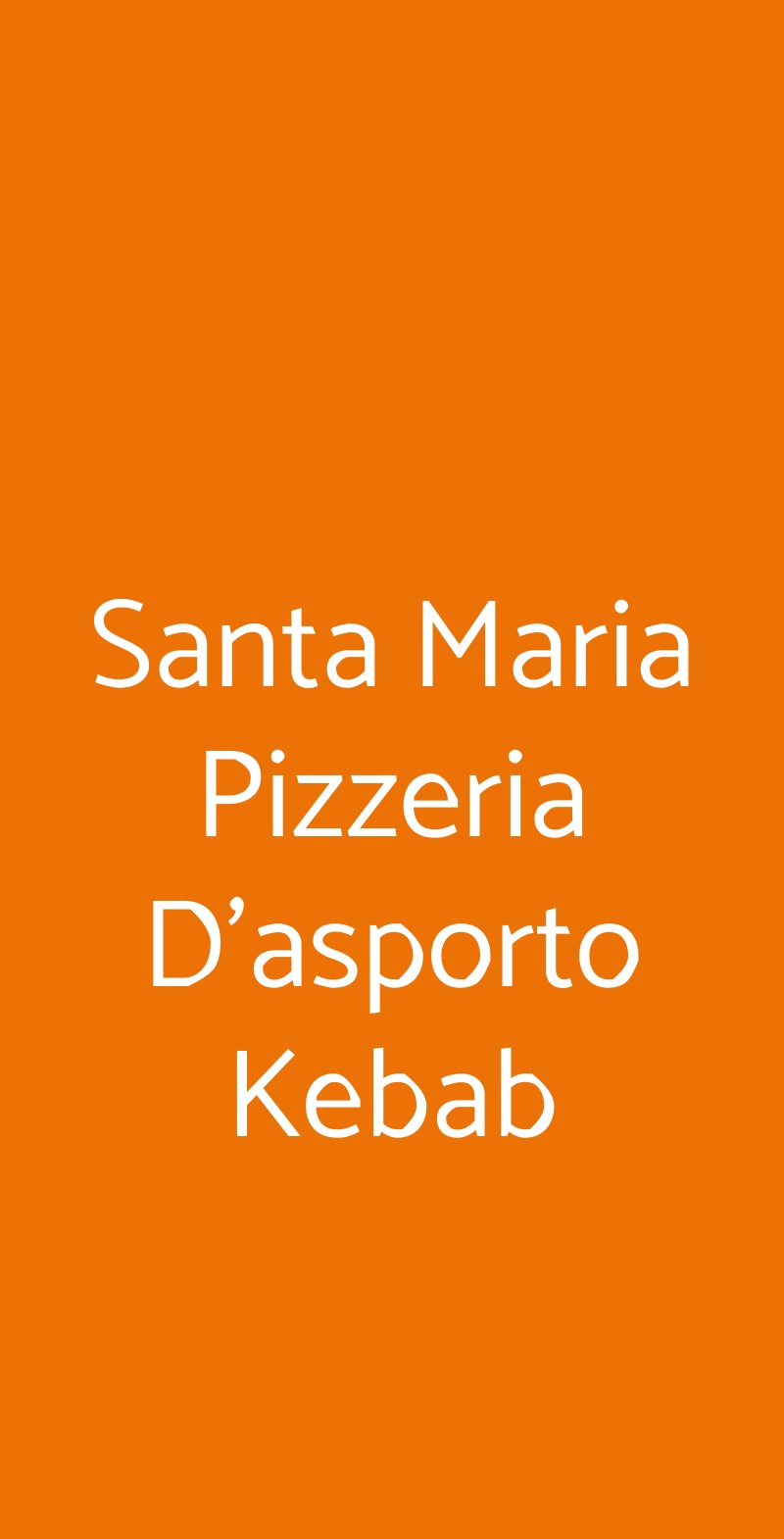 Santa Maria Pizzeria D'asporto Kebab Settimo Milanese menù 1 pagina