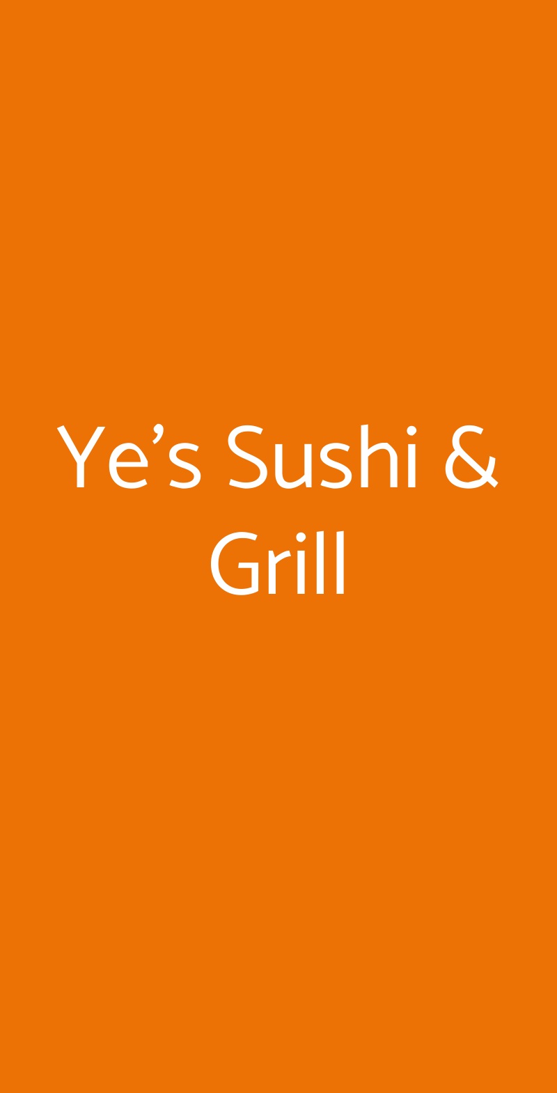 Ye's Sushi & Grill Cinisello Balsamo menù 1 pagina