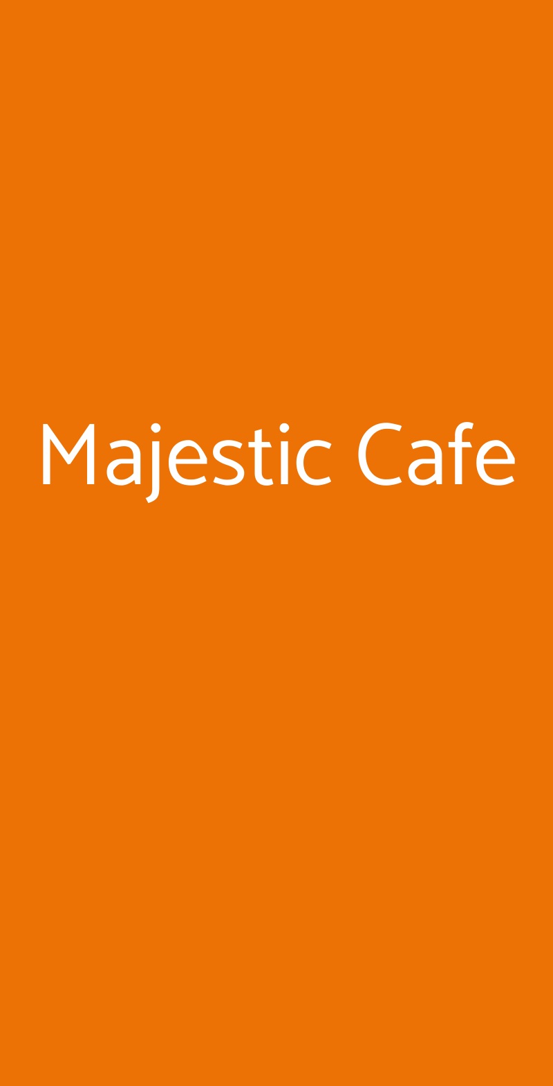 Majestic Cafe Milano menù 1 pagina