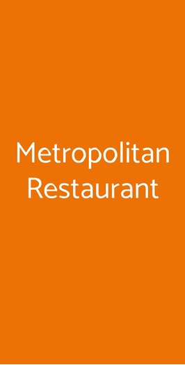 Metropolitan Restaurant, Milano