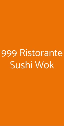 999 Ristorante Sushi Wok, Milano