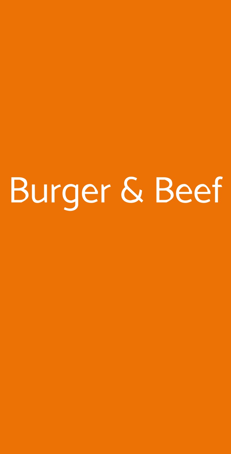 Burger & Beef Milano menù 1 pagina