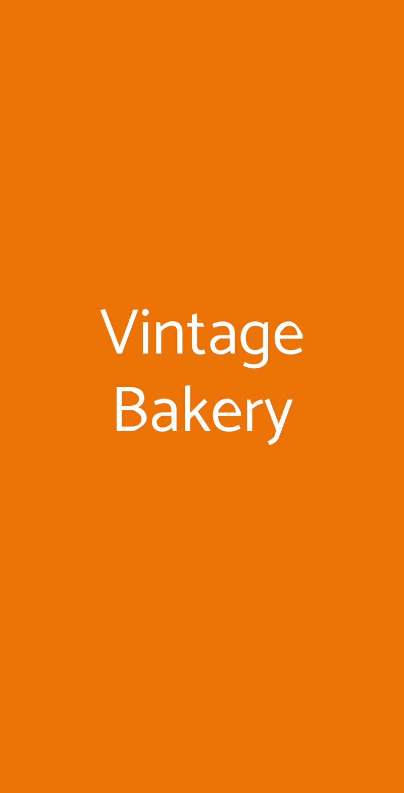 Vintage Bakery Milano menù 1 pagina