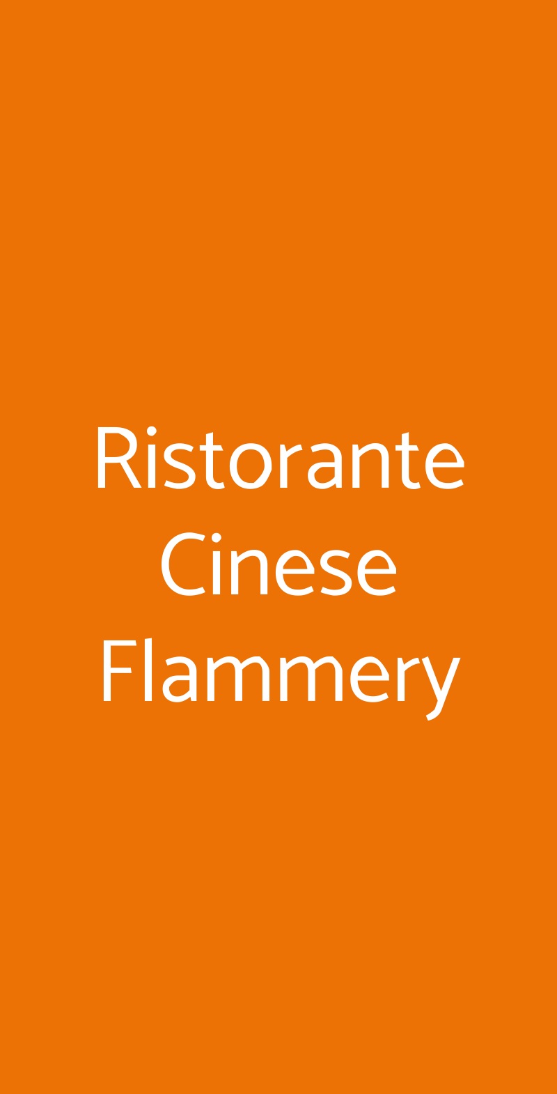 Ristorante Cinese Flammery Milano menù 1 pagina