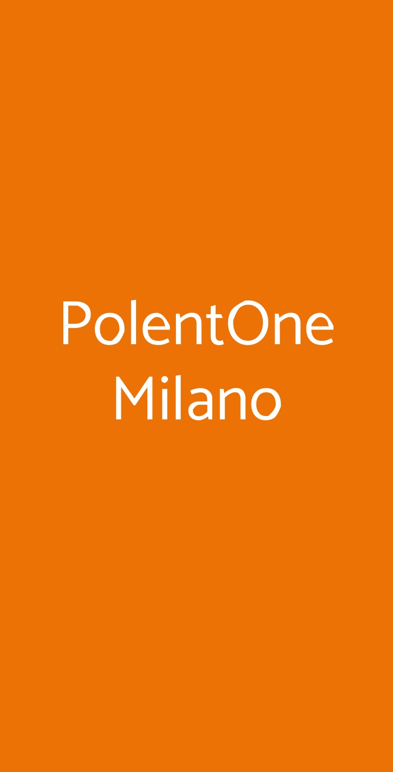 PolentOne Milano Milano menù 1 pagina