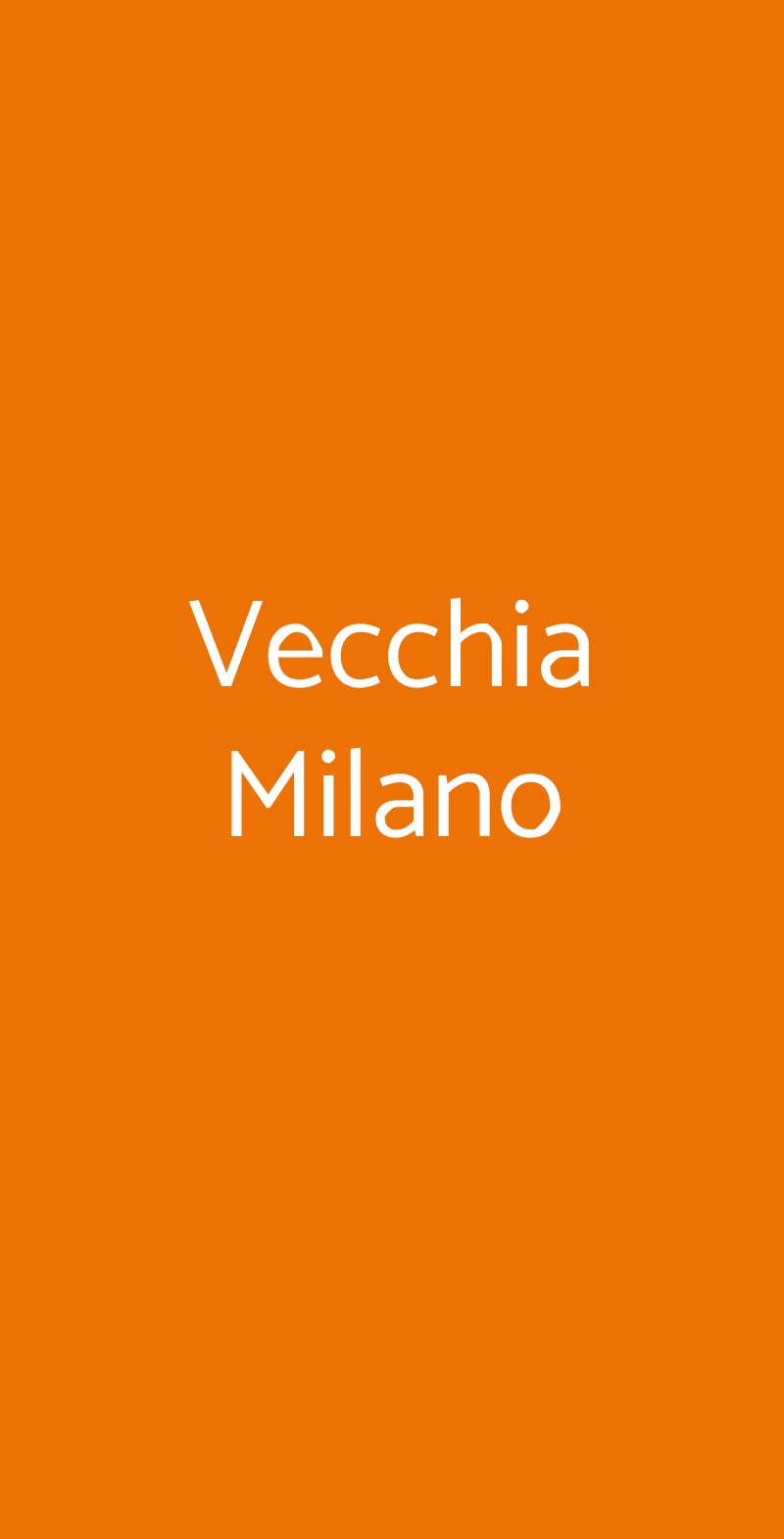 Vecchia Milano Milano menù 1 pagina