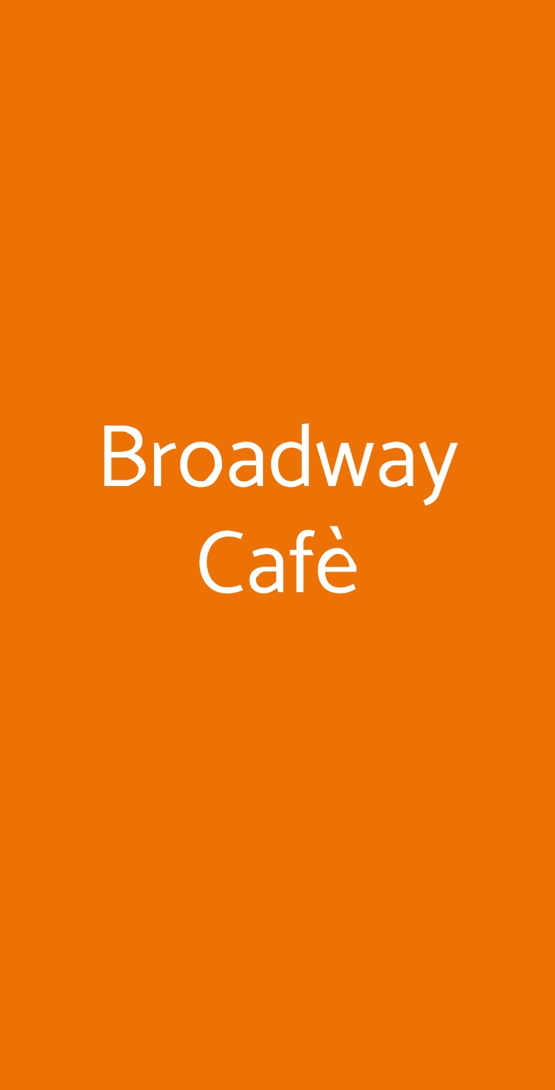 Broadway Cafè Rozzano menù 1 pagina