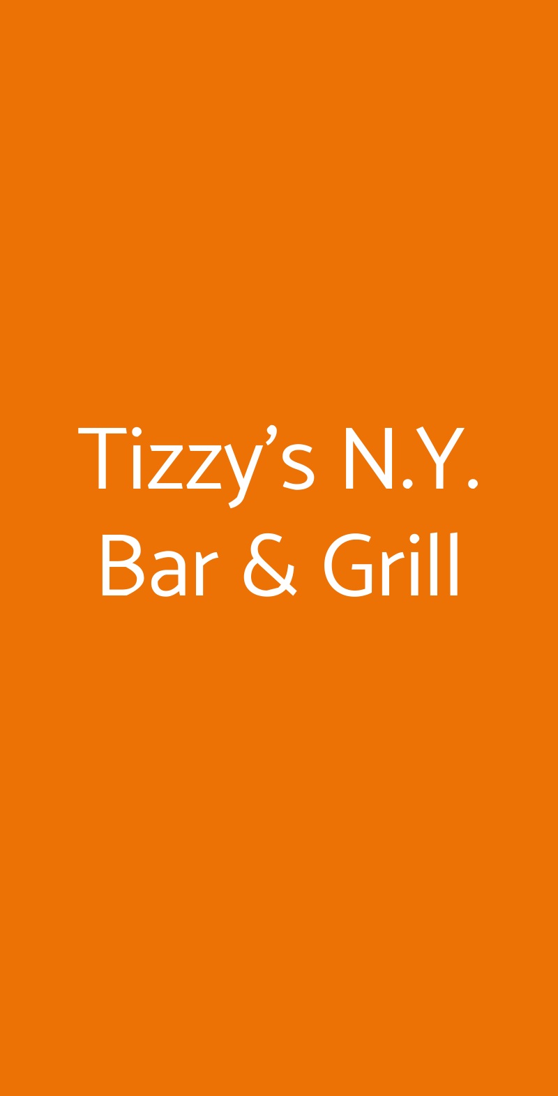 Tizzy's N.Y. Bar & Grill Milano menù 1 pagina