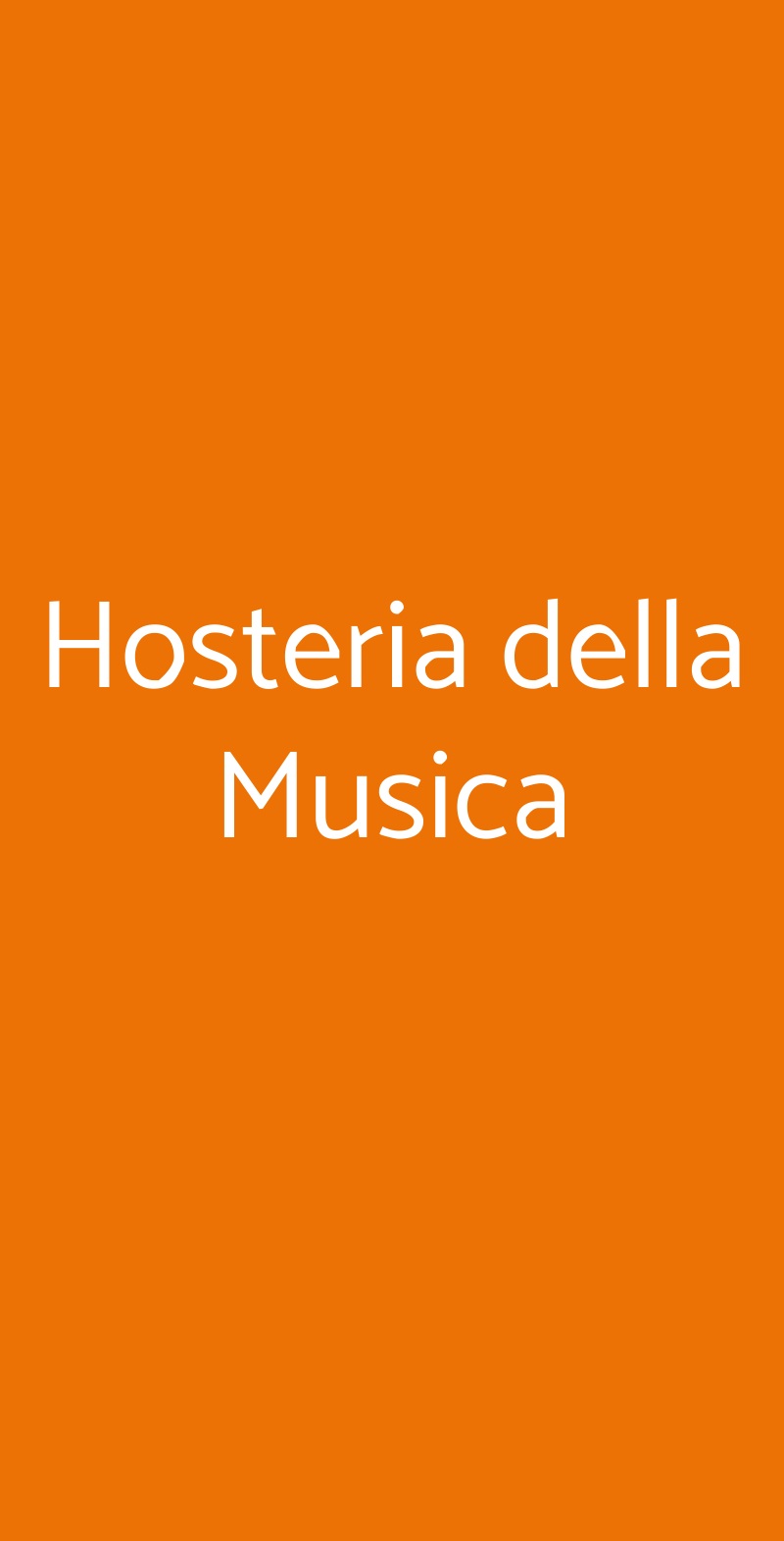 Hosteria della Musica Milano menù 1 pagina