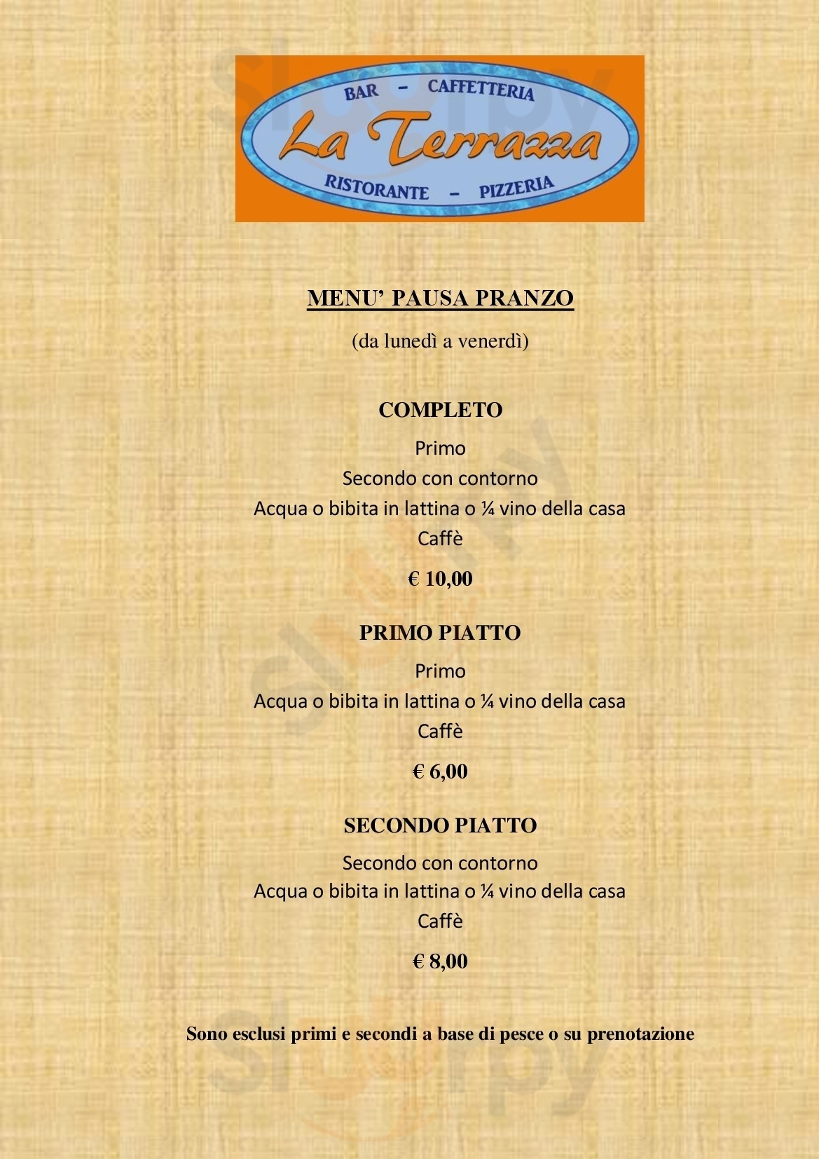 Ristorante Pizzeria La Terrazza San Donato Milanese menù 1 pagina