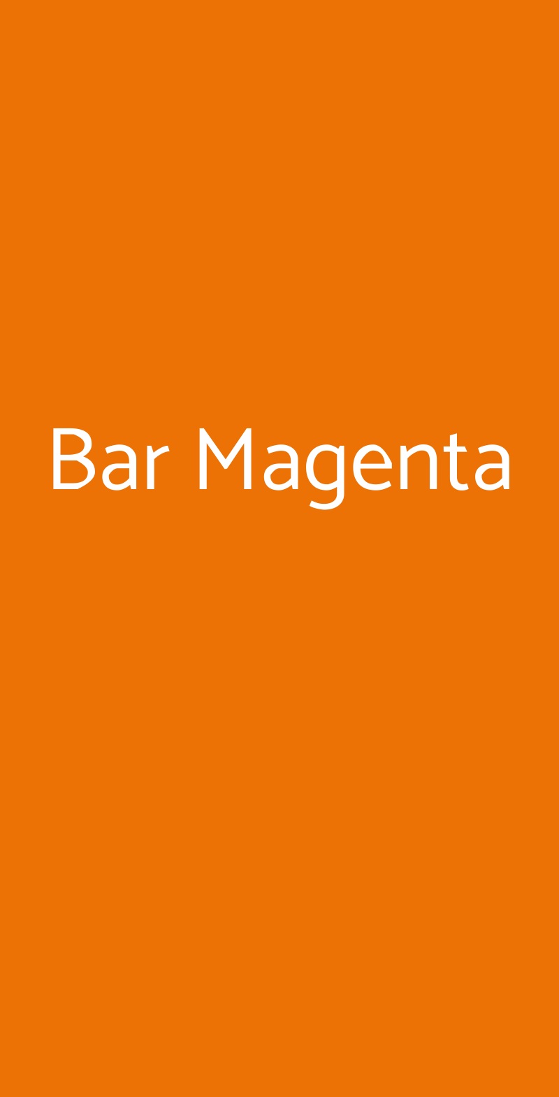 Bar Magenta Milano menù 1 pagina