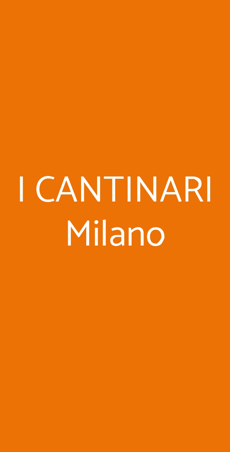 I CANTINARI Milano Milano menù 1 pagina