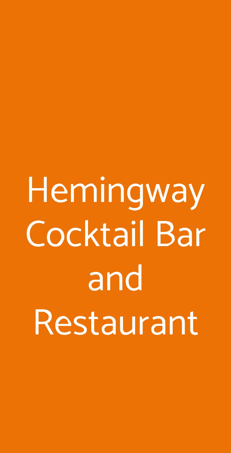 Hemingway Cocktail Bar and Restaurant Como menù 1 pagina